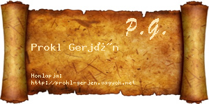 Prokl Gerjén névjegykártya
